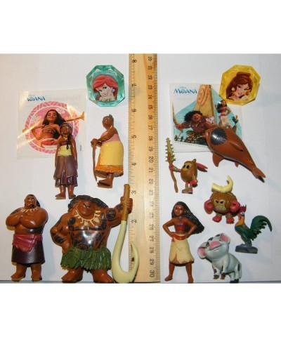 Moana Movie Deluxe Figure Set with 10 Fun Figures 2 PrincessRings and Stickers Featuring Demigod Maui Moana Pirates Rooster a...