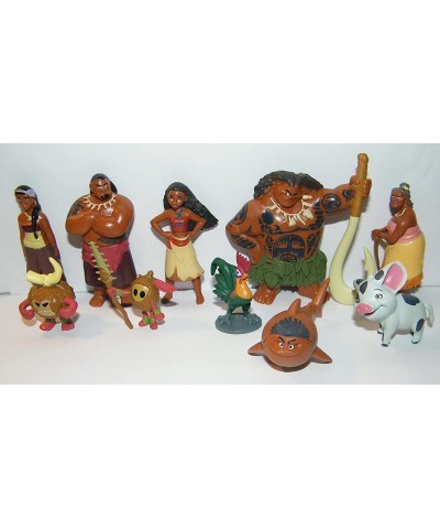 Moana Movie Deluxe Figure Set with 10 Fun Figures 2 PrincessRings and Stickers Featuring Demigod Maui Moana Pirates Rooster a...