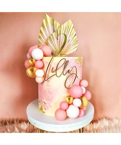 60 PCS Pink and Gold Ball Cake Decorations Ball Cake Topper Baby Shower Cake Decoration Birthday Cake Decoration Wedding Cake...