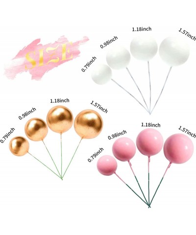 60 PCS Pink and Gold Ball Cake Decorations Ball Cake Topper Baby Shower Cake Decoration Birthday Cake Decoration Wedding Cake...