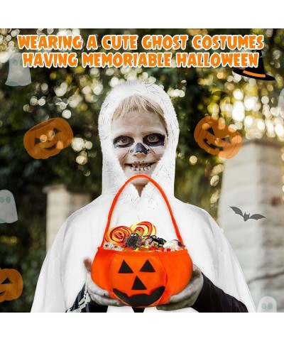 Kids Ghost Halloween Costume with Halloween White Ghost Cloak and Candy Bag Ghost for Kids Toddlers Multicolor $31.04 Kids' C...