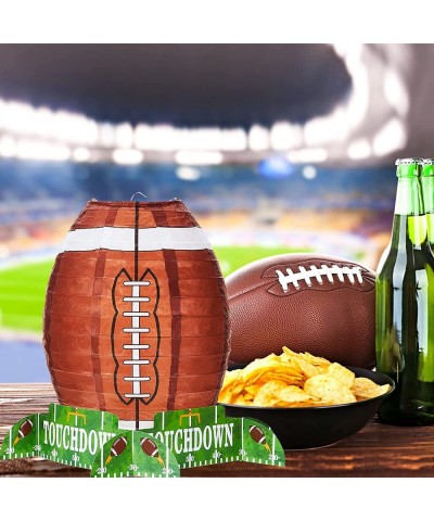 Football Paper Lantern Table Centerpiece Decoration Set Soccerball Game Lantern with Stand Pieces for Sports Game Football Ki...