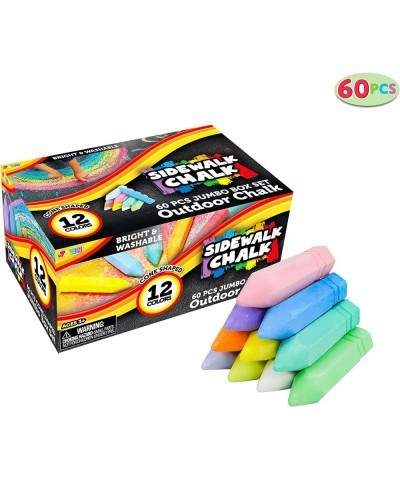 60PCS Cone Shaped Washable Sidewalk Chalks Set in 12 Colors Non-Toxic Jumbo Chalk for Toddlers Kids Outdoor Art Play Chalk $2...