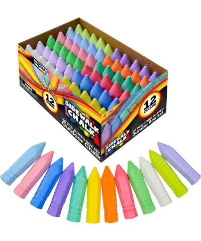 60PCS Cone Shaped Washable Sidewalk Chalks Set in 12 Colors Non-Toxic Jumbo Chalk for Toddlers Kids Outdoor Art Play Chalk $2...