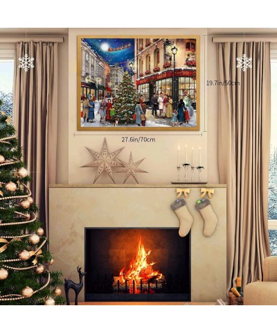 Christmas Puzzle Jigsaw Puzzle 1000 Pieces for Adults Winter Street Fun Family Puzzle Game Celebrating Christmas Tree with Co...