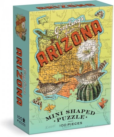 Arizona Mini Shaped Puzzle - 100 Jigsaw Pieces Featuring Art by Bestselling Artist Wendy Gold Die-Cut Mini Shaped Puzzle Make...