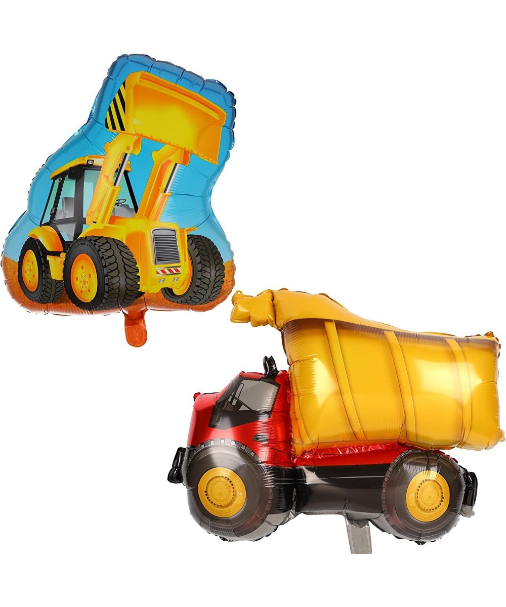 2 Pcs Construction Truck Themed Bulldozer Dump Truck Foil Mylar Balloon Birthday Party Decor Supplies $16.30 Kids' Party Deco...