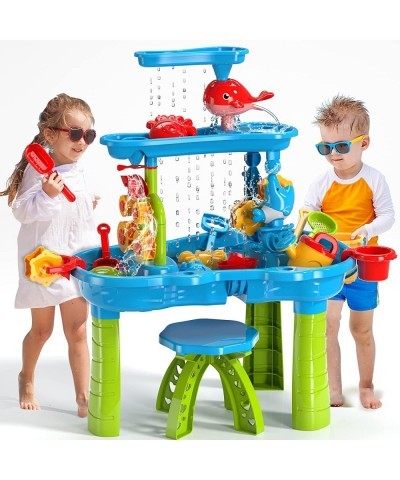 Kids Sand Water Table for Toddlers 3-Tier Sand and Water Play Table Toys for Toddlers Kids Activity Sensory Tables Outside Be...