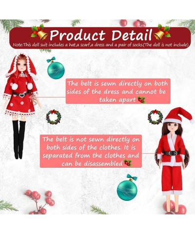 4 Pieces Doll Christmas Coats Long Sleeve Soft Faux Fur Coats Flannel Tops Outfit Doll Winter Clothes Doll Accessories Decora...