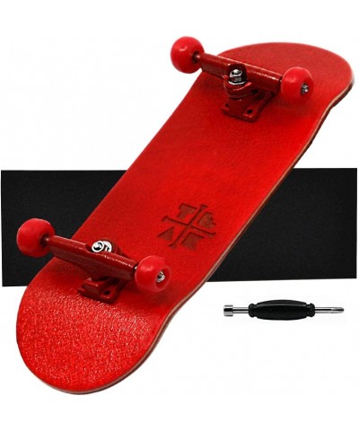 Prolific Complete Fingerboard - Pro Board Shape and Size Bearing Wheels  and Trucks - 32mm x 97mm Handmade Wooden Board - Red...