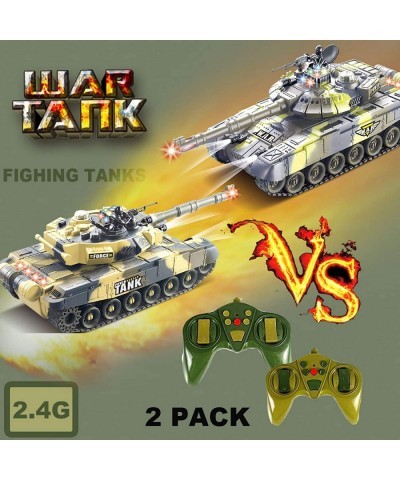 Remote Control Fighting Tanks Set 1:14 Scale Life Indicators Realistic Sounds and Lights Set of 2 RC Radio Control Gaming Mil...