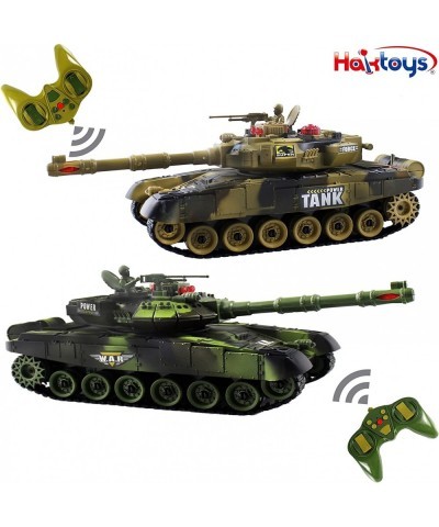 Remote Control Fighting Tanks Set 1:14 Scale Life Indicators Realistic Sounds and Lights Set of 2 RC Radio Control Gaming Mil...