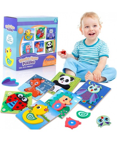 Wooden Puzzles for Toddlers Boys & Girls Educational Preschool Toys Gift with 6 Animals Patterns Puzzles for 3 Year olds. $22...