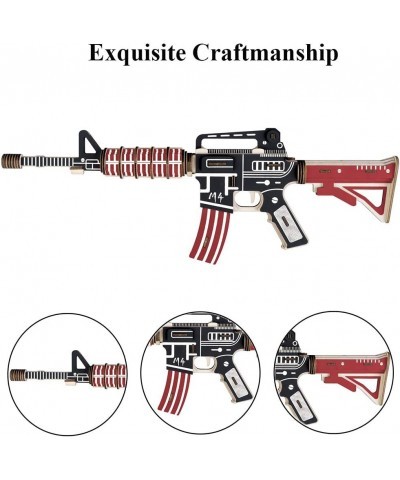 3D Wooden Puzzle M4 Caribine DIY Handmade Wood Jigsaw Puzzle Weapon Self-Assembly Puzzle Gun Model for Adult and Kids $29.87 ...