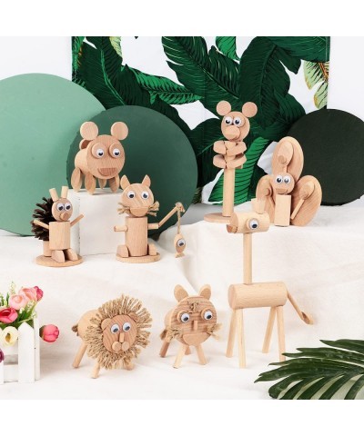 DIY Wooden Animal Toys - Model Toy Set with 8 Small Animal Figures for Arts & Wood Crafts for Kids Projects with Glue Gun 2 G...