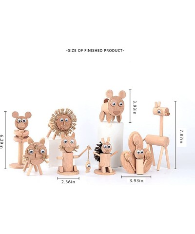 DIY Wooden Animal Toys - Model Toy Set with 8 Small Animal Figures for Arts & Wood Crafts for Kids Projects with Glue Gun 2 G...