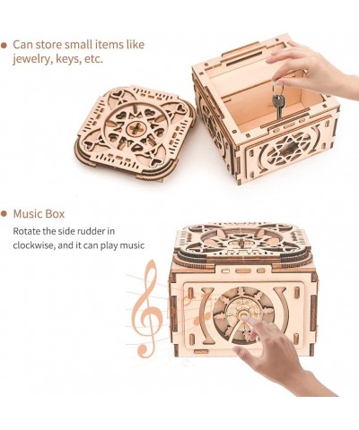 Puzzle Boxes with Hidden Compartments 3D Wooden Puzzle Music Box with Hidden Compartments Jewelry Box Mechanical Model Kits D...