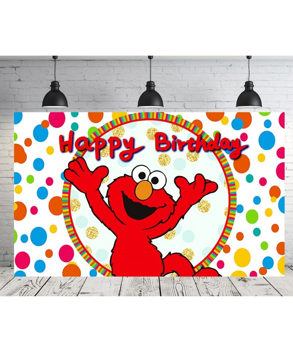 Elmo Backdrop for Birthday Party Supplies 5x3ft Cartoon Banner for Street Party Decorations black One Size $23.36 Kids' Party...