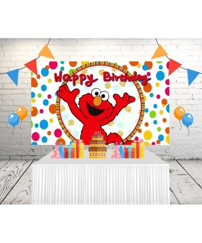 Elmo Backdrop for Birthday Party Supplies 5x3ft Cartoon Banner for Street Party Decorations black One Size $23.36 Kids' Party...