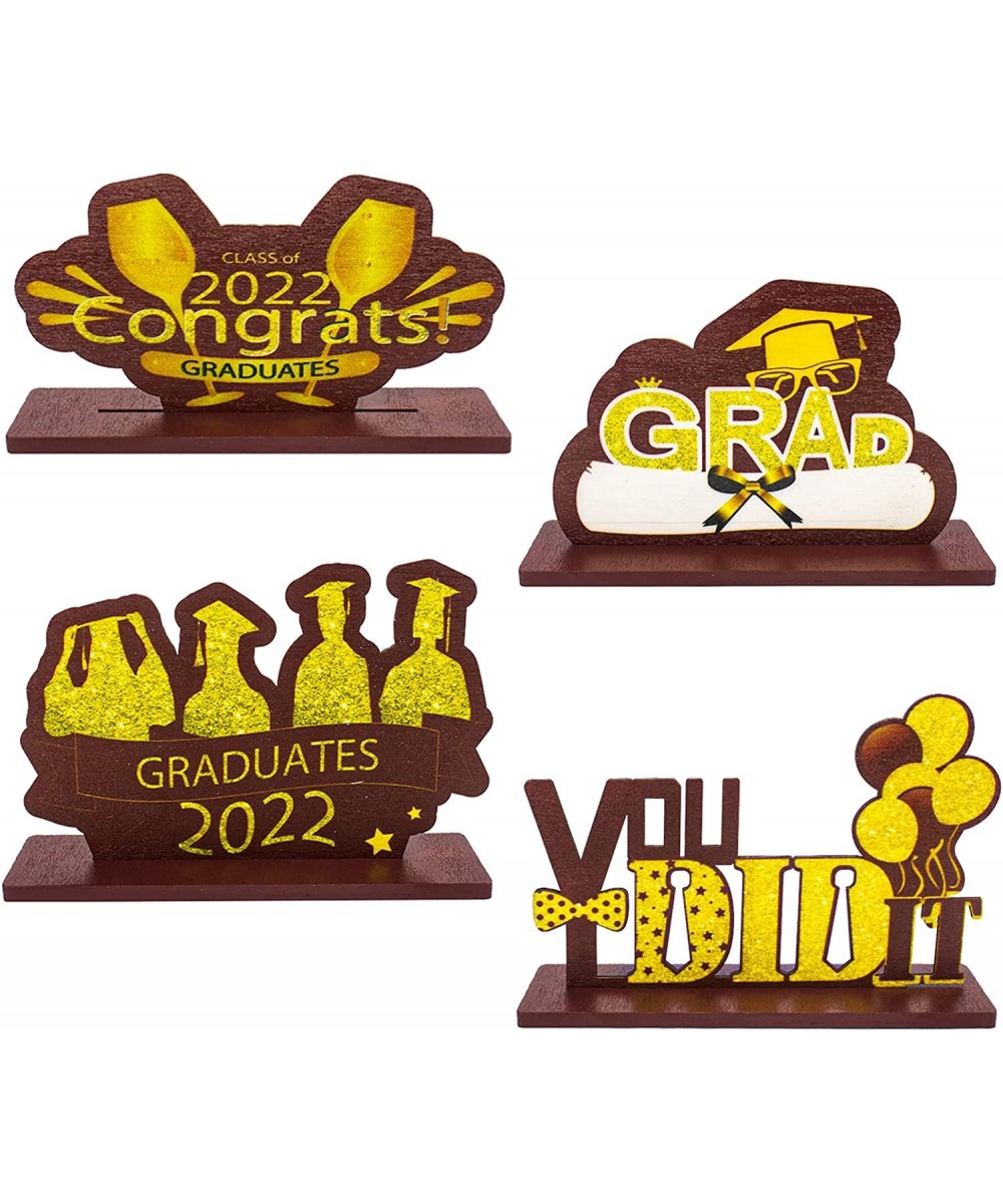 2022 Graduation Party Decorations Wooden Graduation Table Centerpieces Decor Congrats Grad Table Toppers 4Pcs Graduation Part...