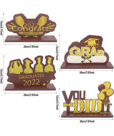 2022 Graduation Party Decorations Wooden Graduation Table Centerpieces Decor Congrats Grad Table Toppers 4Pcs Graduation Part...