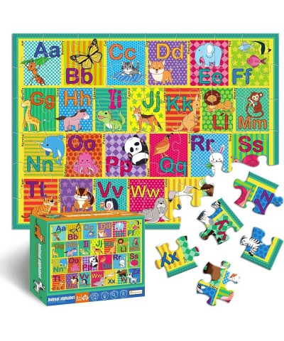 Floor Puzzle for Kids 48 Pcs Animal Letter A-Z Alphabet Puzzle Vivid Animal Design Letter Games for Preschoolers Learning Edu...