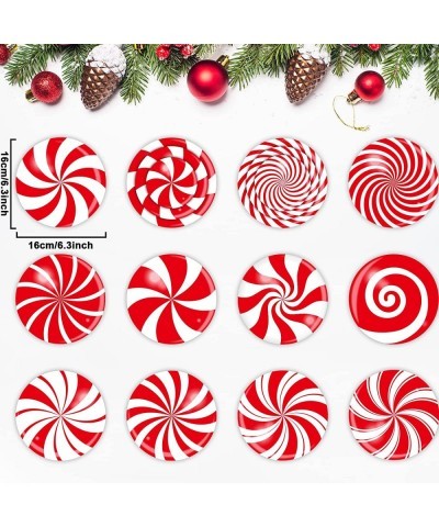 72 PCS Christmas Hanging Swirls Christmas Party Decorations Christmas Candy Hanging Swirl Garland Red Candy Cutouts for Chris...