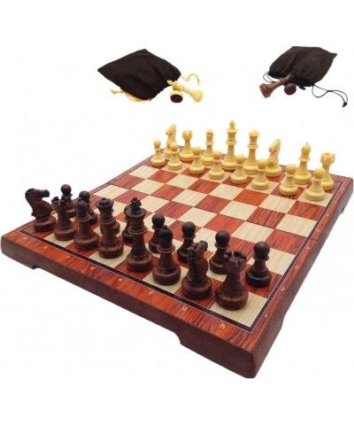 Chess Set Wooden Magnetic Chess 15 Inch Travel Chess Set with Folding Chess Board Travel Board Games Professional Chess Piece...