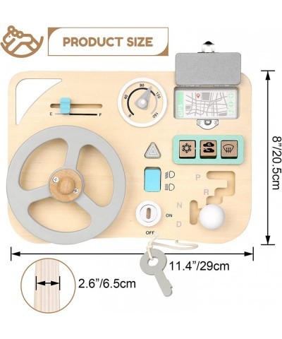 Busy Board for Toddlers Montessori Steering Wheel Driving Toy Wooden Sensory Toys Preschool Learning Activities for Fine Moto...