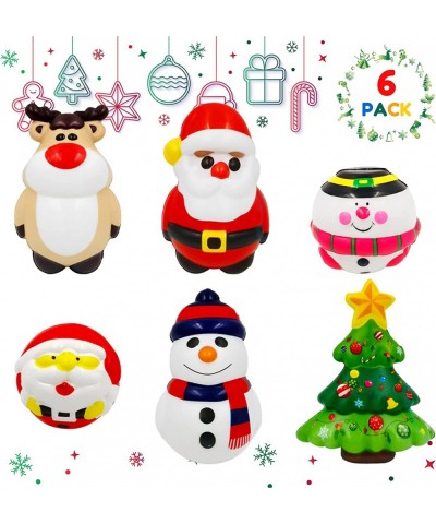 6Pcs Squishiess Toy Jumbo Slow Rising Santa Snowman Christmas Tree Elk for Christmas Party Favors Classroom Prizes Birthday G...