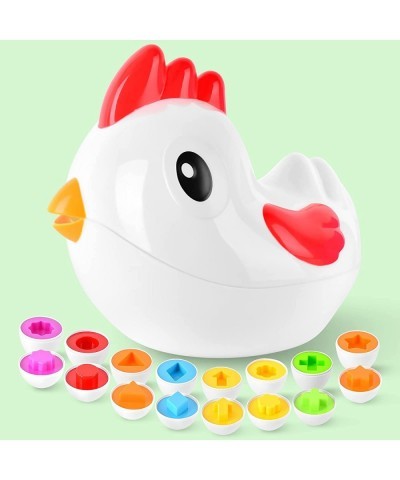 Chicken Toddler Toys - Egg Toys Shape Sorter with 8 Eggs & 2 Chicks | Easter Sensory Learning Fine Motor Skills Toys Gifts fo...