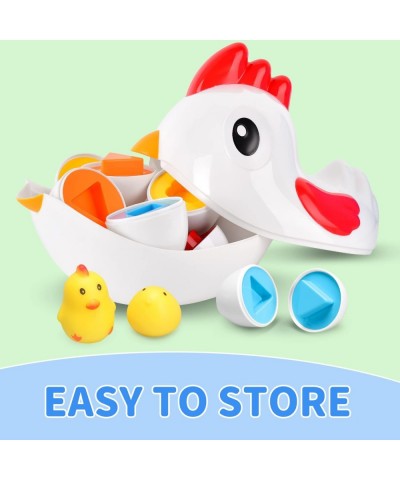 Chicken Toddler Toys - Egg Toys Shape Sorter with 8 Eggs & 2 Chicks | Easter Sensory Learning Fine Motor Skills Toys Gifts fo...