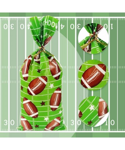 Football Party Cellophane Bags 100 Pcs Treat Candy Cello Bags Football Field Goodie Bags Football Theme Gift Plastic Bags wit...