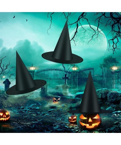 Halloween Witch Hat Lights Halloween Light up Decorations Floating Witch Hats with Tea Light and 3D Bats halloween Wall Decor...