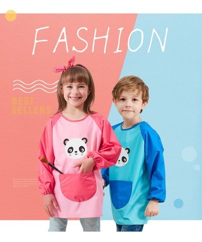 Unisex Boys Girls Waterproof Art Smock Kids Painting Aprons with Pockets Long Sleeve&Sleeveless Age 3-12 Years $20.51 Kids' A...