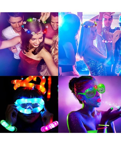 131 Pcs Valentine's Day Party Favors Glow in the Dark Party Supplies with 5 Flashing Glasses/100 Glow Sticks/10 Led Finger Li...