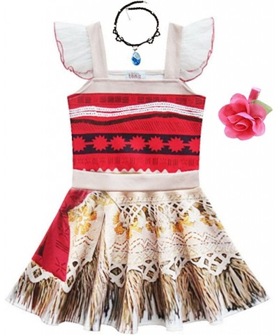 Toddler Little Girls Princess Dress Outfit with Ruffle Sleeve for Moana Cosplay Costume Party Dress up $30.73 Kids' Costumes