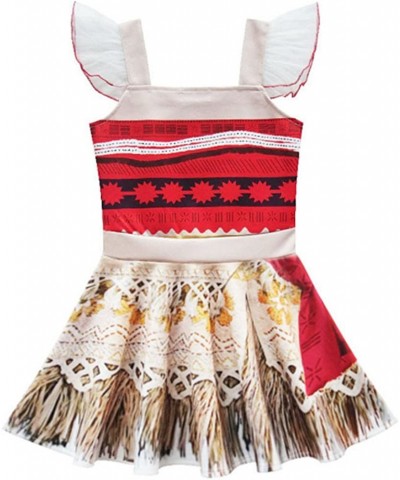 Toddler Little Girls Princess Dress Outfit with Ruffle Sleeve for Moana Cosplay Costume Party Dress up $30.73 Kids' Costumes