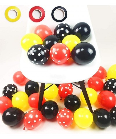 100 Pack Mouses Balloons 12 Inch Latex Balloons Red Black Yellow Polka Dot Balloons Color Balloons Kit for Baby Birthday Baby...