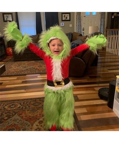 Toddler Baby Boys Girls Christmas Cosplay Costume Outfits Green Furry Monster Party Dress up Outfits for Kids $62.71 Kids' Co...