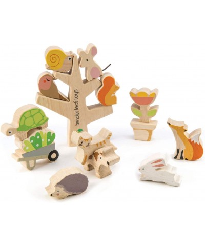 Stacking Garden Friends 14 Piece Wooden Stacking and Balancing Toy & Educational Game WITH FREE TRAVEL BAG- STEM Toy- Early L...