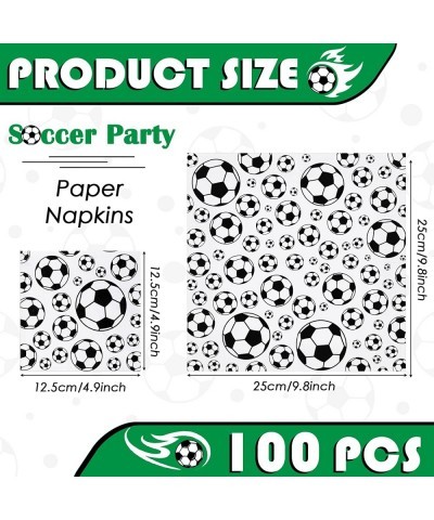 100 Pcs Football Soccer Napkins Disposable Paper Napkins Football Soccer Party Napkins Sports Theme Party Supplies Football S...