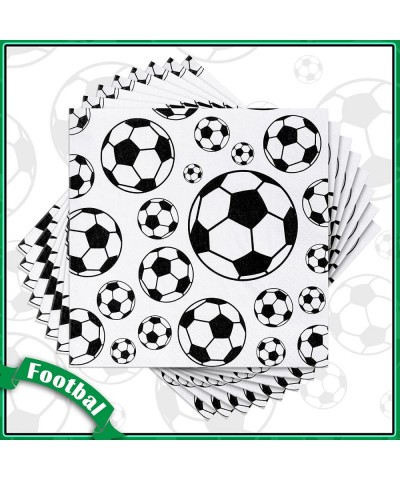 100 Pcs Football Soccer Napkins Disposable Paper Napkins Football Soccer Party Napkins Sports Theme Party Supplies Football S...