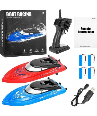 2 Pack RC Boat Remote Control Boats for Pools and Lakes for Kids and Adults 10 kmH 2.4 GHz RC Boat for Boys 4-7 8-12 Years wi...