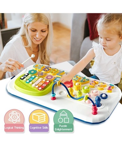 Educational Learning Montessori Toys for Kids 7 in 1 Puzzles Number Shape Sorter Counting Stacker with Number Blocks Xylophon...