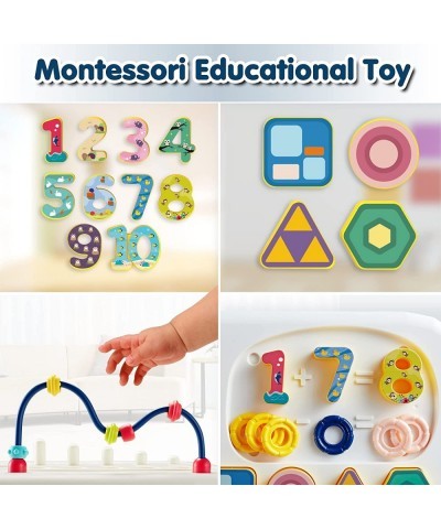 Educational Learning Montessori Toys for Kids 7 in 1 Puzzles Number Shape Sorter Counting Stacker with Number Blocks Xylophon...