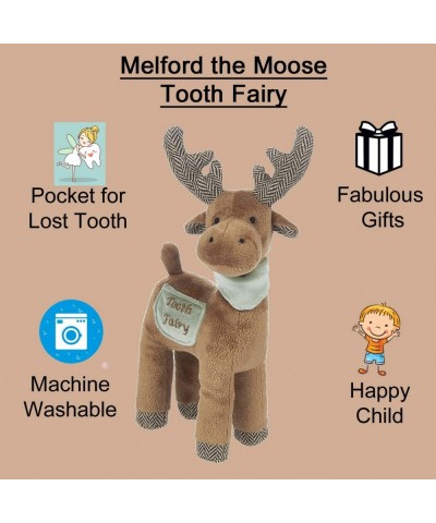 | Melford The Moose Tooth Fairy Pillow Stuffed Animal Plush Figure with Pocket | Perfect First Loose Tooth Gift for Son Grand...