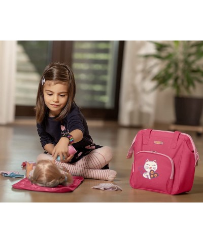 HappyVk- Baby Doll Diaper Bag with Doll Changing Pad- Handbag for Girls- Cat Luminous Embroidery $38.92 Doll Accessories