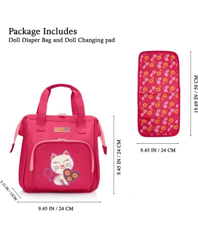 HappyVk- Baby Doll Diaper Bag with Doll Changing Pad- Handbag for Girls- Cat Luminous Embroidery $38.92 Doll Accessories