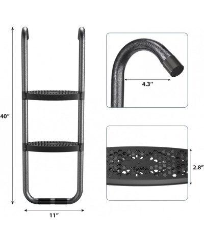 Universal Trampoline Ladder 2-Step Trampoline Ladder with 2 Wide Skid-Proof Steps Trampoline Accessories for Kids Children Po...